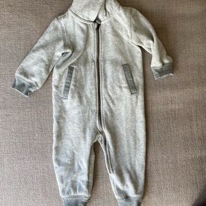 Primary Teddy fleece lined zip romper 12-18 months